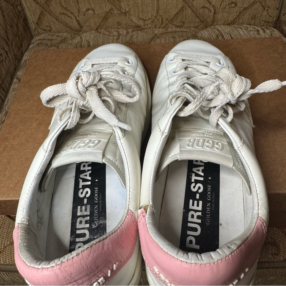 Golden Goose PURESTAR Low Top Sneaker (white / pink glitter) Size‎ 39 - Picture 8 of 10